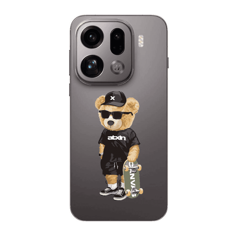 Oppo Find X9 Pro Bear with glasses Transparent Silicone TPU Θήκη